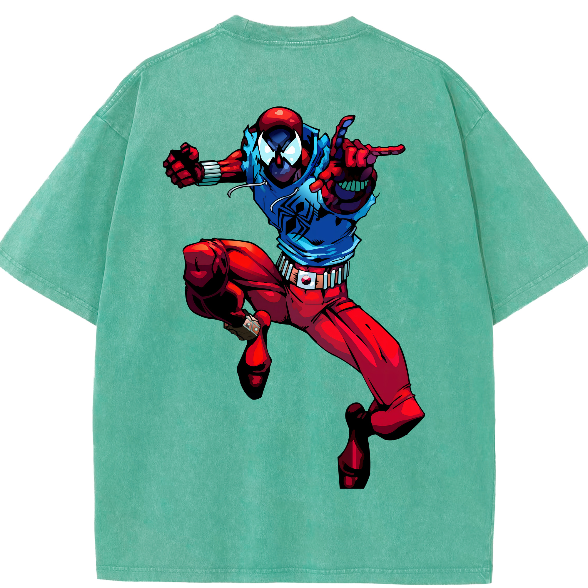 （画像用） Spider Man スパイダーマン 綿100% ヴィンテージ風 半袖Tシャツ（背面プリント）